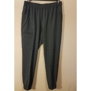 ScrubStar Jogger Women Large L Pull-On Pants Pockets Yoga Waistband Gray NEW